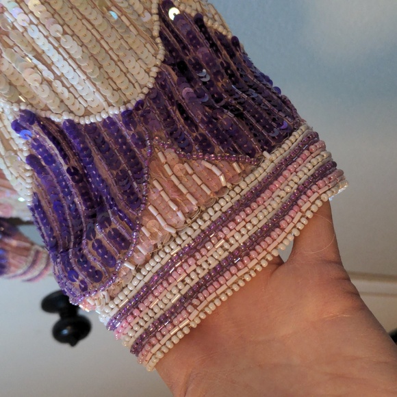 VTG Vintage Saks Fifth Avenue sequin long sleeve, large - Picture 7 of 13